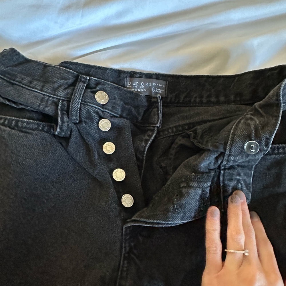 Black Multi-Button Jeans - Picture 2 of 5